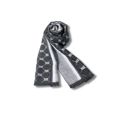 THE MONARCHIC LOGO MONOCHROME WOOL SCARF