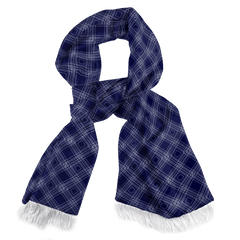 SCOTTISH BLUE SILK SCARF & POCKET SQUARE SET