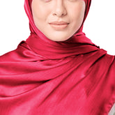 DEEP RED CRINKLE SILK SCARF
