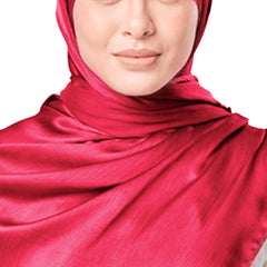 DEEP RED CRINKLE SILK SCARF