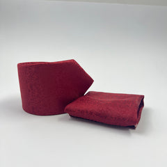 DEEP MAROON SELF PRINTED TIE & POCKET SQUARE SET