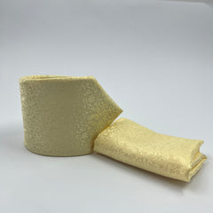 LIGHT GOLD SELF PRINTED TIE & POCKET SQUARE SET