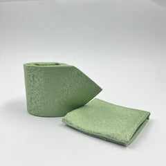 SAGE SELF PRINTED TIE & POCKET SQUARE SET