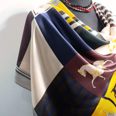 Equestrian Patchwork SILK SCARF
