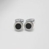 Silver Noir Carved Cufflinks