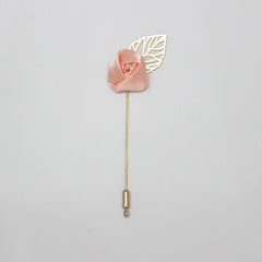 PEACH GOLD LEAF LAPEL PIN