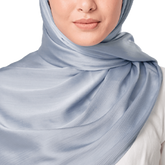 METALLIC BLUE SILK SCARF
