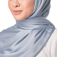METALLIC BLUE SILK SCARF
