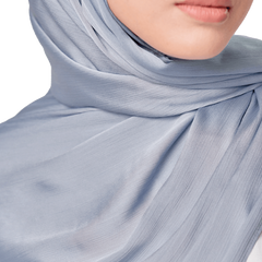METALLIC BLUE SILK SCARF