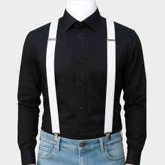 CLASSIC WHITE Y-BACK SUSPENDER