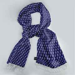 NAVY VALOUR ANCHOR SILK SCARF