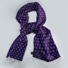 PURPLE QUADRUPLE POLKA SILK SCARF
