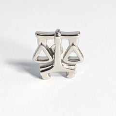 SCALE OF JUSTICE SILVER BROOCH