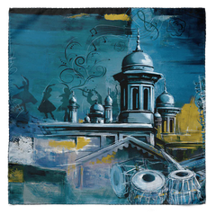 GREY & BLUE PLAID TIE SET