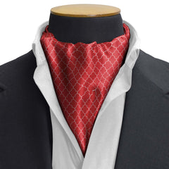 RED WHITE TARTAN SILK CRAVAT