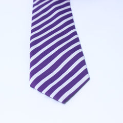 ROYAL PURPLE & WHITE STRIPED TIE