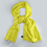 YELLOW WITH BLACK POLKA SILK SCARF