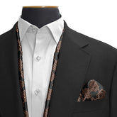 BROWN INDIGO SILK SCARF & POCKET SQUARE SET