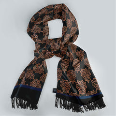 BROWN INDIGO SILK MEN SCARF