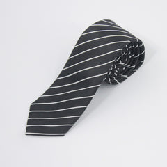 BLACK & WHITE STRIPED NECKTIE