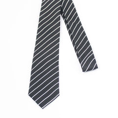 BLACK & WHITE STRIPED NECKTIE