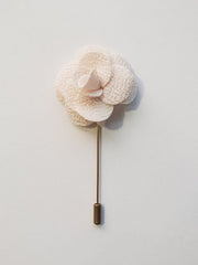 OFF WHITE CLASSIC ROSE LAPEL PIN