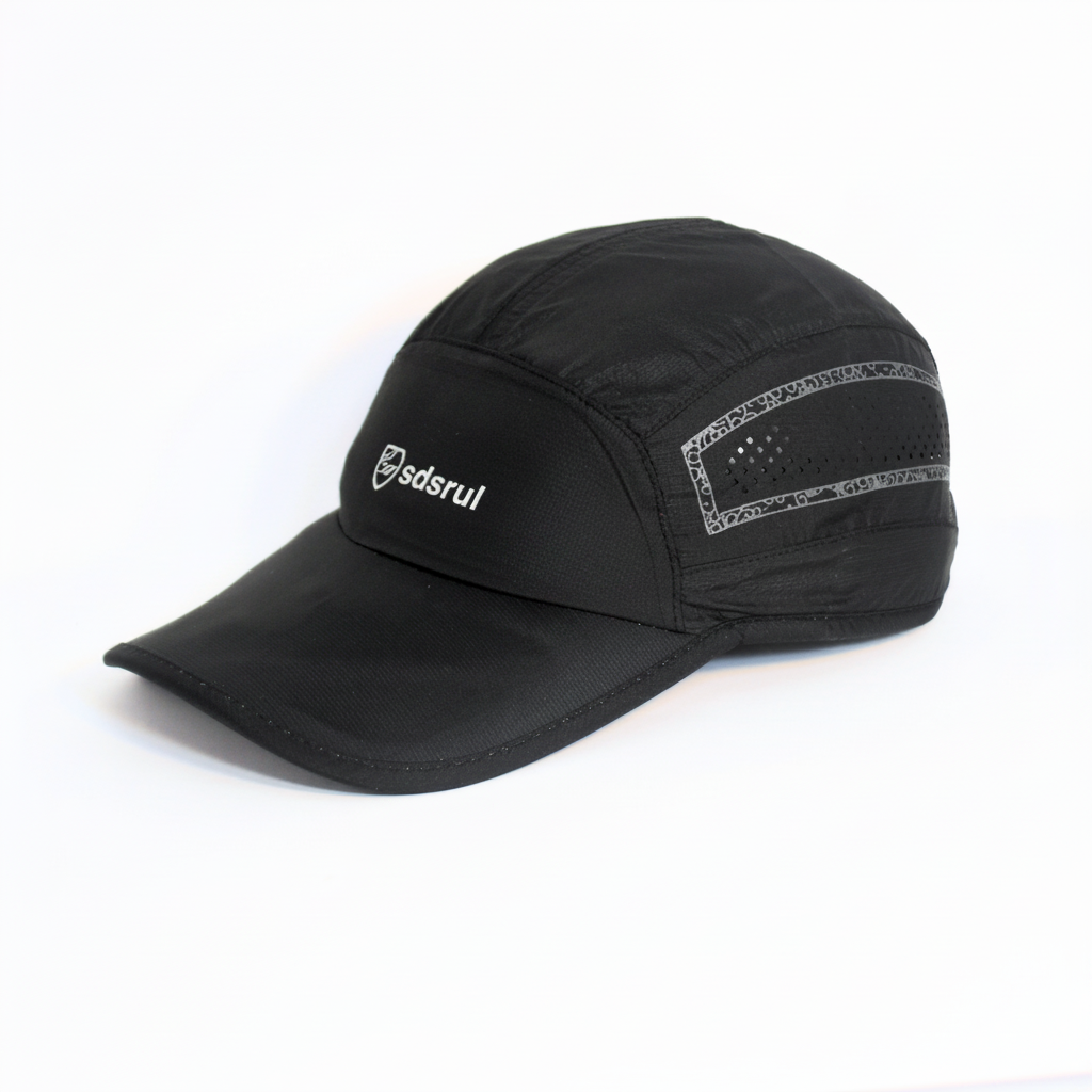 Jet Black Drift Edge Parachute Cap - Enhanced