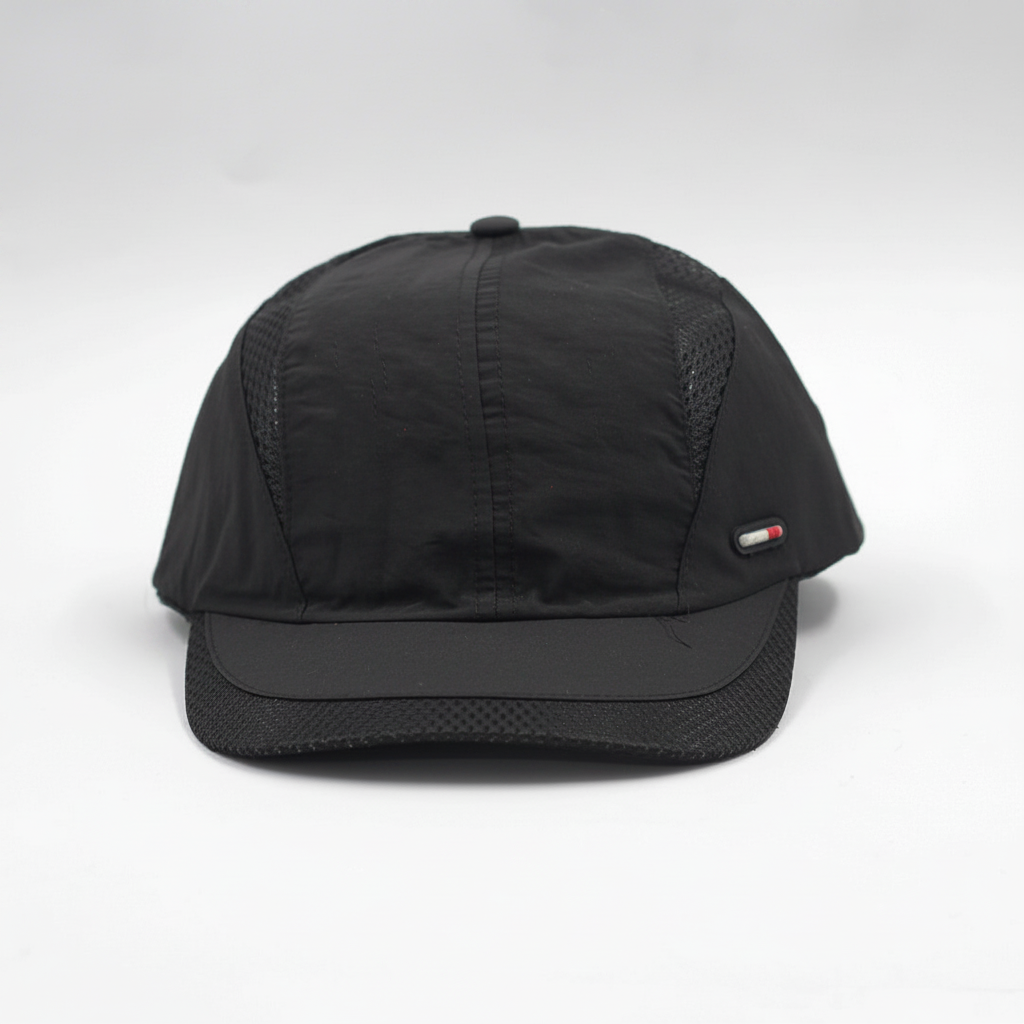 Jet Black Sports Cap - Enhanced