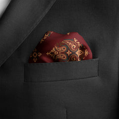 MAROON & BLACK MYSTERY SILK POCKET SQUARE