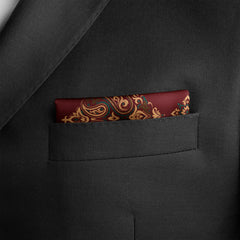 MAROON & BLACK MYSTERY SILK POCKET SQUARE