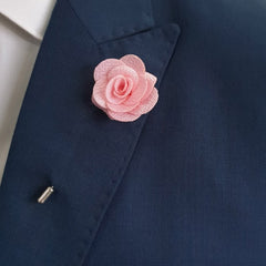 POWDER PINK CLASSIC ROSE LAPEL PIN