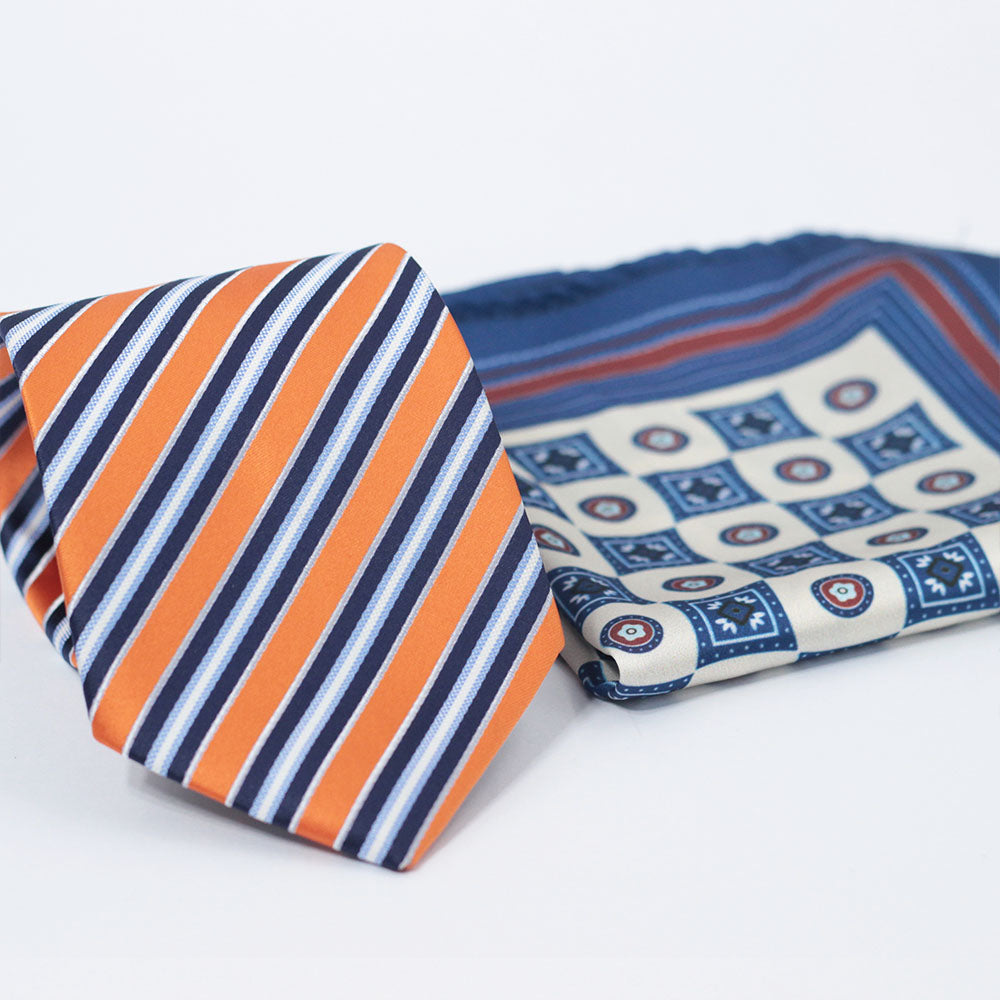 THE ORANGE REGIMENTAL STRIPED TIE SET