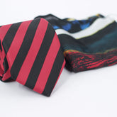 THE BLACK & RED STRIPED TIE SET