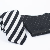 THE BLACK & GREY STRIPED TIE SET