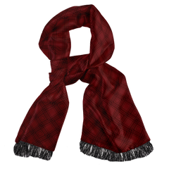 SCOTTISH RED SILK SCARF & POCKET SQUARE SET