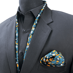 THE ARMY GREEN SILK SCARF & POCKET SQUARE SET