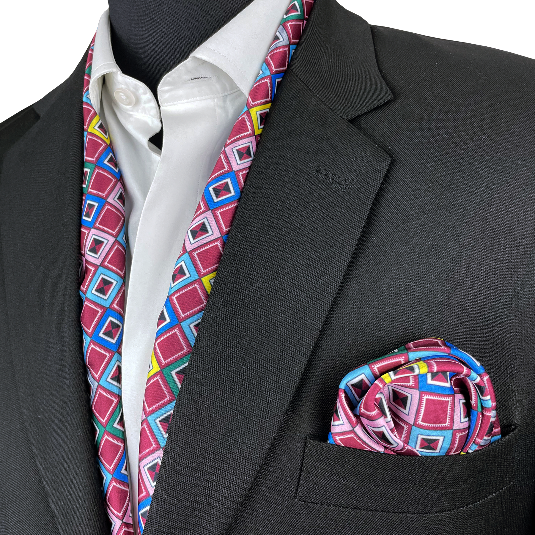 DIGITAL MAZE SILK SCARF & POCKET SQUARE SET