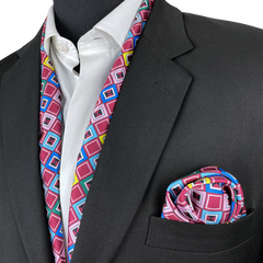 DIGITAL MAZE SILK SCARF & POCKET SQUARE SET