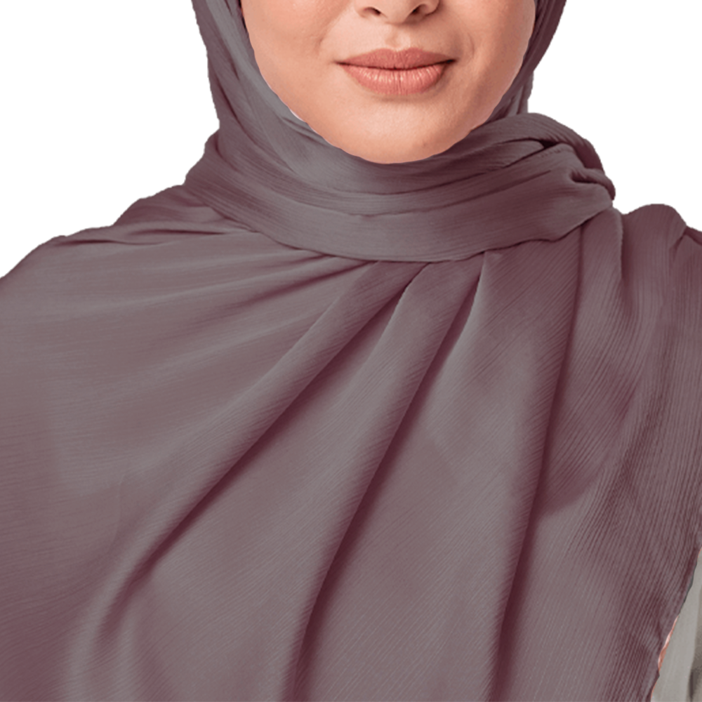 MAUVE BLUSH CRINKLE SILK SCARF