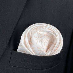 WHITE SPARKLES SILK CRAVAT & POCKET SQUARE SET