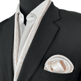 WHITE SPARKLES SILK SCARF & POCKET SQUARE SET