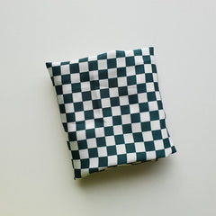 Green & white Checked Silk