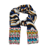 Digital Waves Silk Scarf