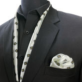 MAGIC BLACK SILK SCARF & POCKET SQUARE SET