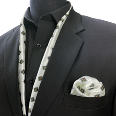 MAGIC BLACK SILK SCARF & POCKET SQUARE SET