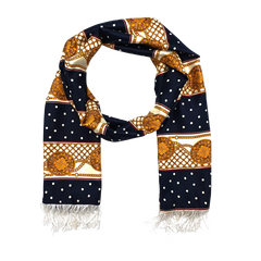 BLUE & GOLD MEDAL SILK MEN SCARF