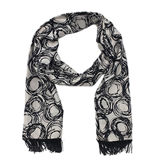 BLACK SPIRAL SILK MEN SCARF