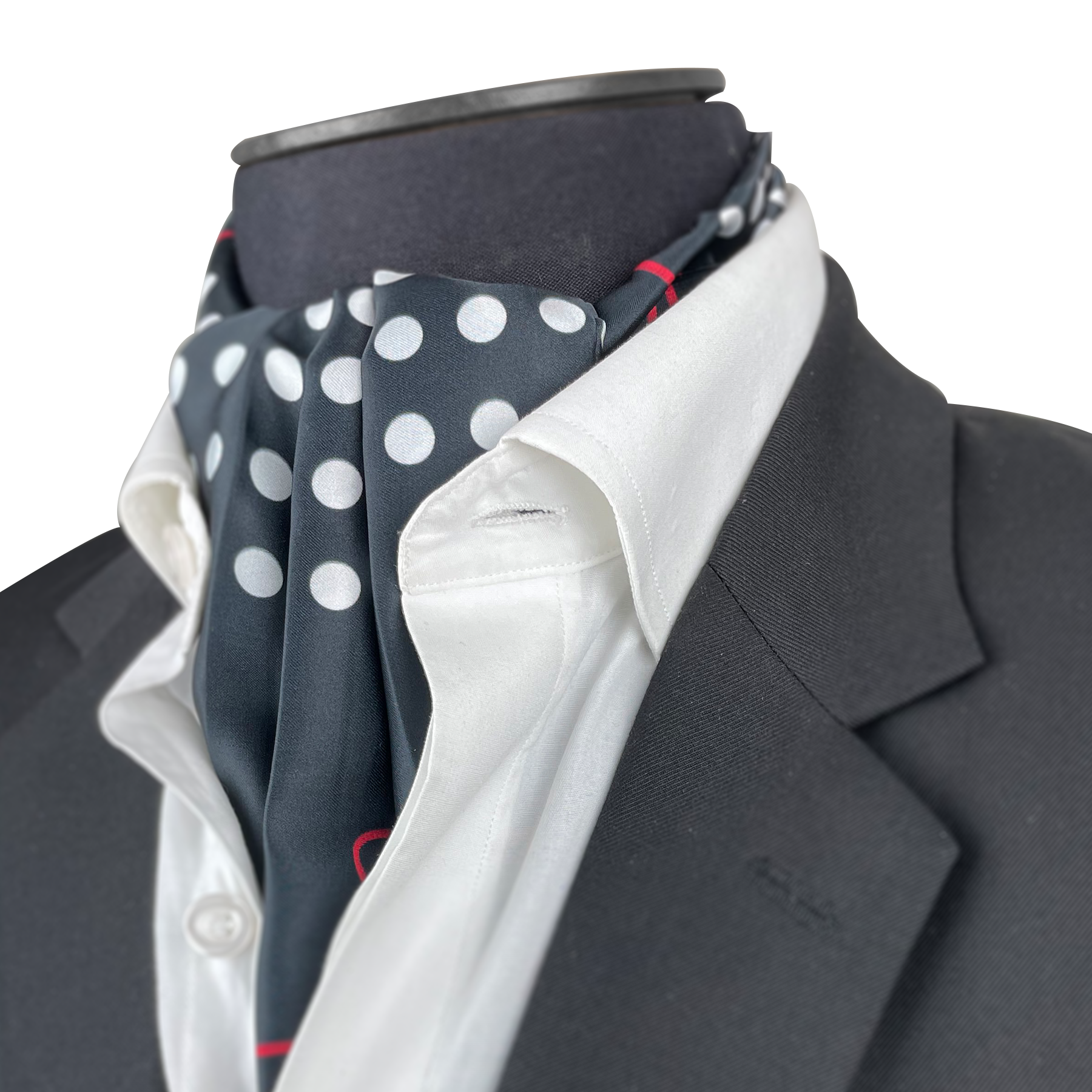 Black & Red Tassels Silk Cravat