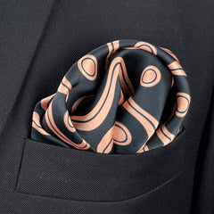 GOLDEN SPIRAL SILK CRAVAT & POCKET SQUARE SET