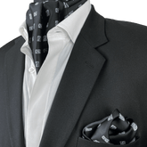 BLACK DIAMOND SILK CRAVAT & POCKET SQUARE SET